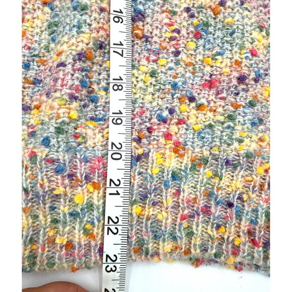 Main Strip Multi Color Confetti V Neck Chunky Boxy Long Sleeve Sweater Small - Picture 11 of 13